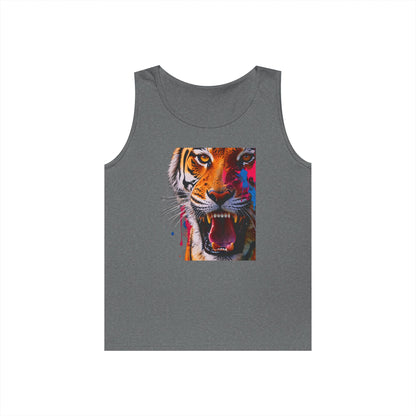 Bold Tiger Graphic Unisex Tank Top, Summer Attire, Animal Lover Gift, Fitness Shirt, Inspirational Apparel, Birthday Present