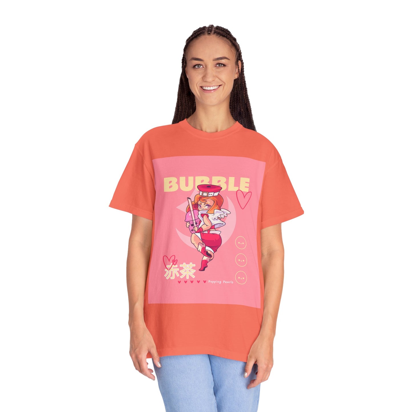 Bubble Tea Girl Anime T-Shirt — Kawaii Pink Graphic Tee