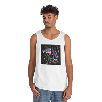 Vibrant Graphic Tank Top, Unisex Heavy Cotton Sleeveless Shirt, Festival Wear, Casual Summer Style, Unique Gift Idea