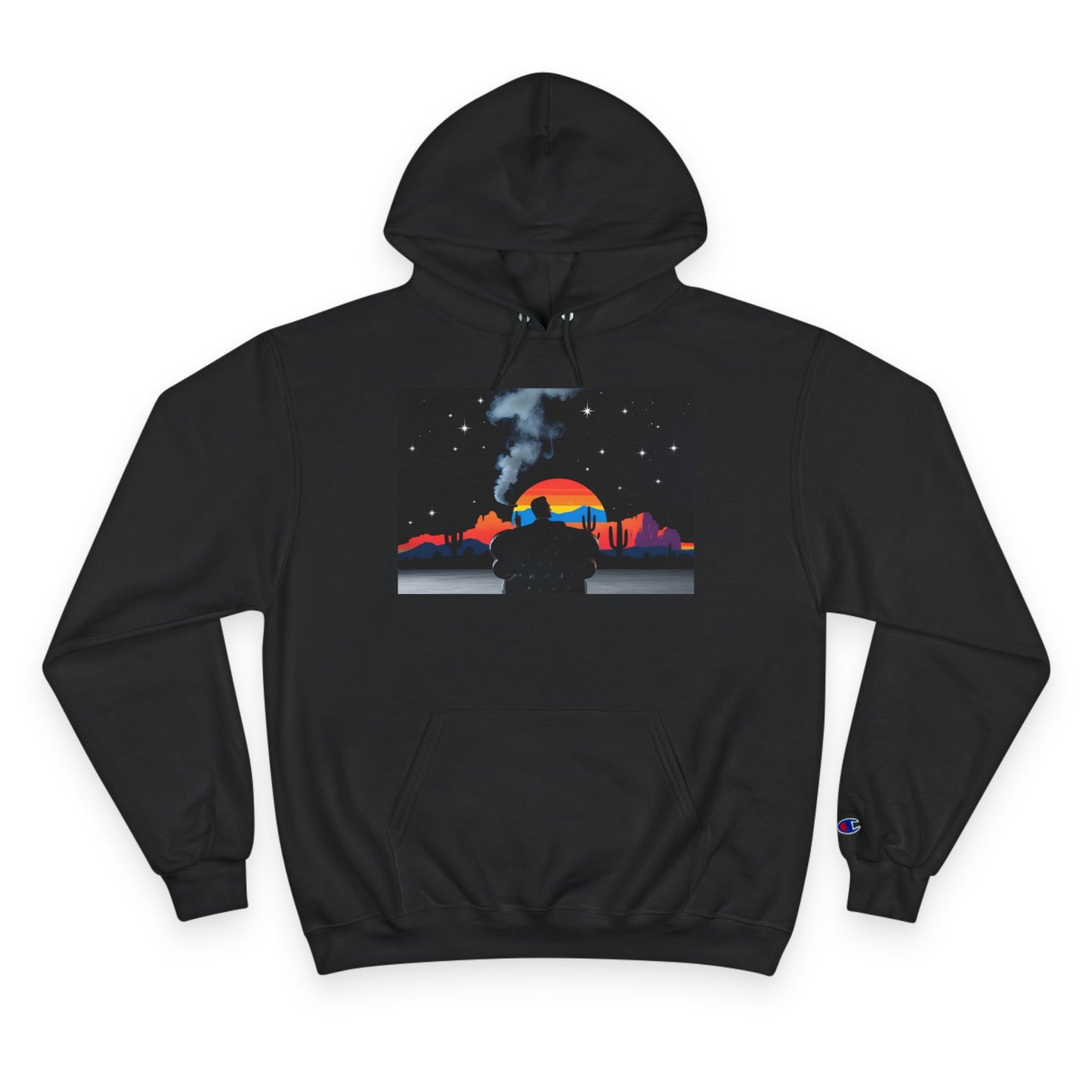 Retro Sunset Champion Hoodie, Cozy Pullover for Adventure Lovers, Gift for Fall, Unisex Hoodie, Vintage Vibe, Road Trip Essential