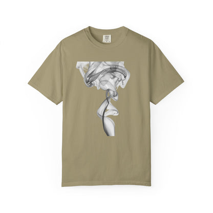 Smoke Art T-Shirt — Minimal Monochrome Smoke Print Tee