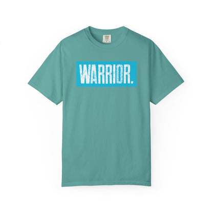 Warrior Graphic T-Shirt — Bold Blue Box Logo Tee