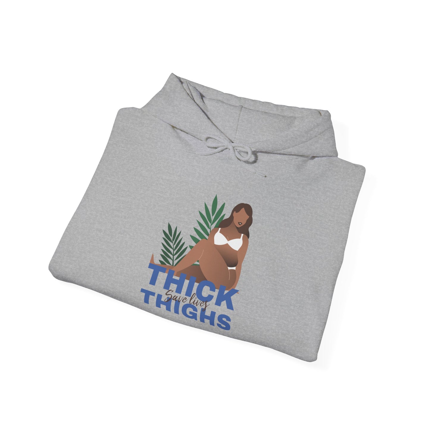 Thick Thighs Hoodie — Curvy Woman Graphic Pullover