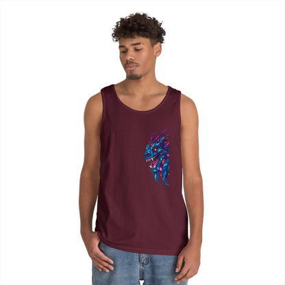 Fierce Lion Graphic Tank Top, Unisex Heavy Cotton Sleeveless Tee, Festival Wear, Summer Style, Gift for Animal Lovers