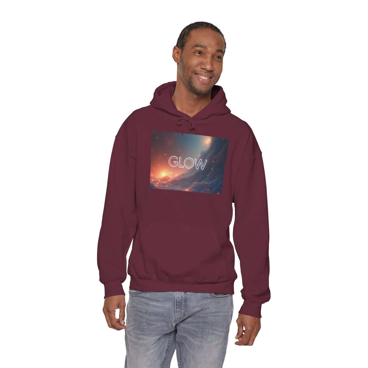 Glow Space Hoodie — Cosmic Typography Pullover