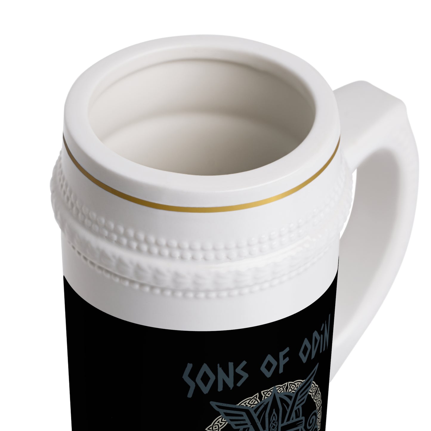 Viking Rune Beer Stein Mug —Sons of Odin Ceramic Stein