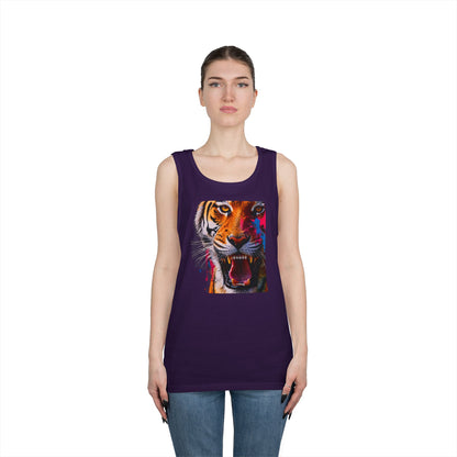 Bold Tiger Graphic Unisex Tank Top, Summer Attire, Animal Lover Gift, Fitness Shirt, Inspirational Apparel, Birthday Present