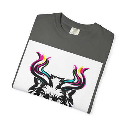 Colorful Graphic Tee with Animal Design, Unisex Garment-Dyed T-Shirt, Casual Wear, Gift for Animal Lovers, Summer Fashion