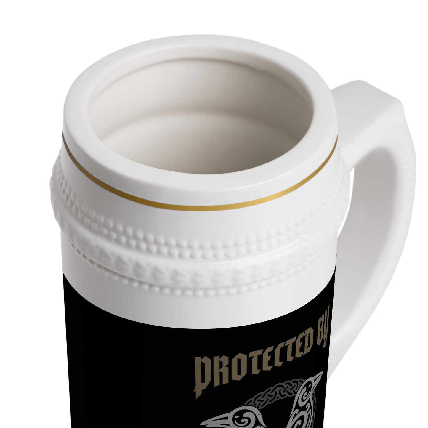 Viking Ceramic Beer Stein Mug — Vintage Crest Ale Glassware