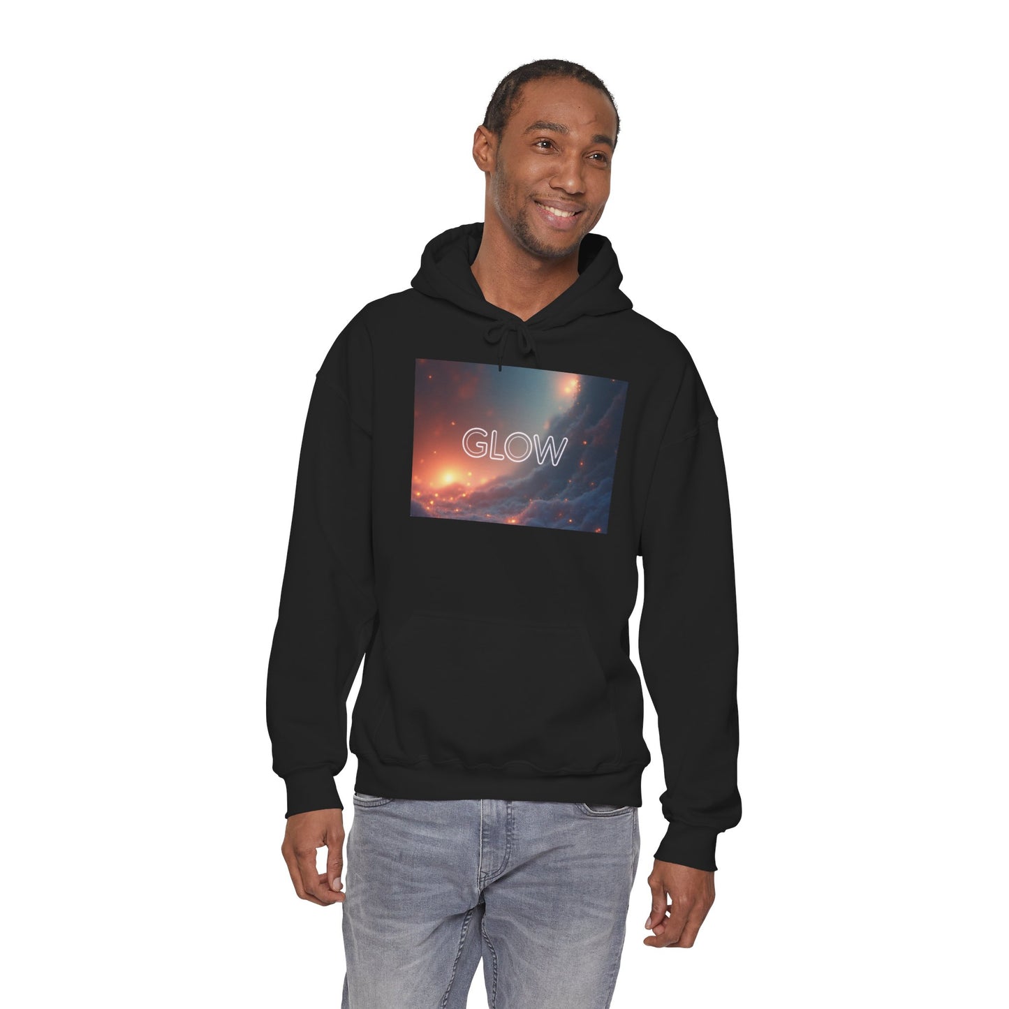 Glow Space Hoodie — Cosmic Typography Pullover
