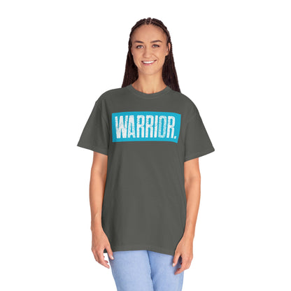 Warrior Graphic T-Shirt — Bold Blue Box Logo Tee
