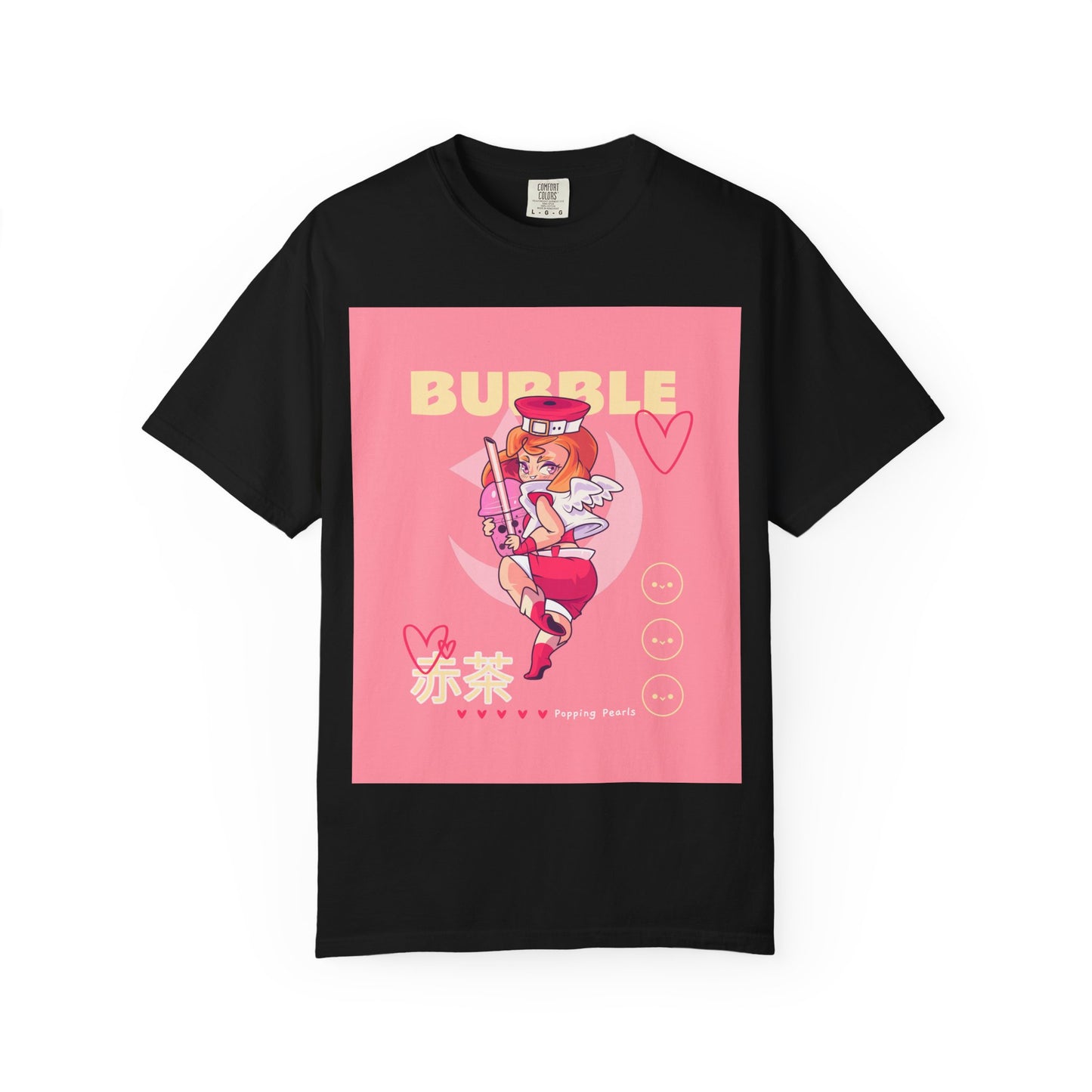 Bubble Tea Girl Anime T-Shirt — Kawaii Pink Graphic Tee