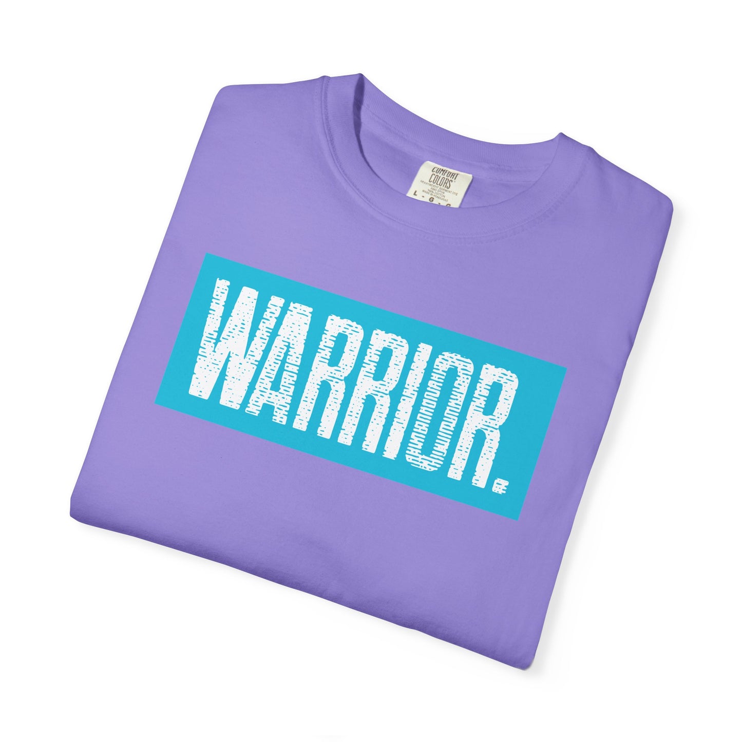 Warrior Graphic T-Shirt — Bold Blue Box Logo Tee