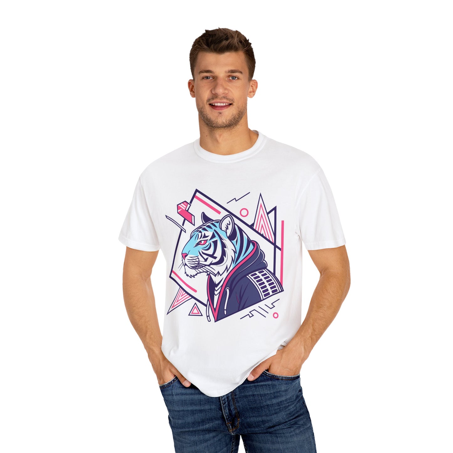 Retro Tiger Graphic T-shirt, Unisex Streetwear Tee, Cool Animal Art Shirt, Gift for Animal Lovers, Festival Wear