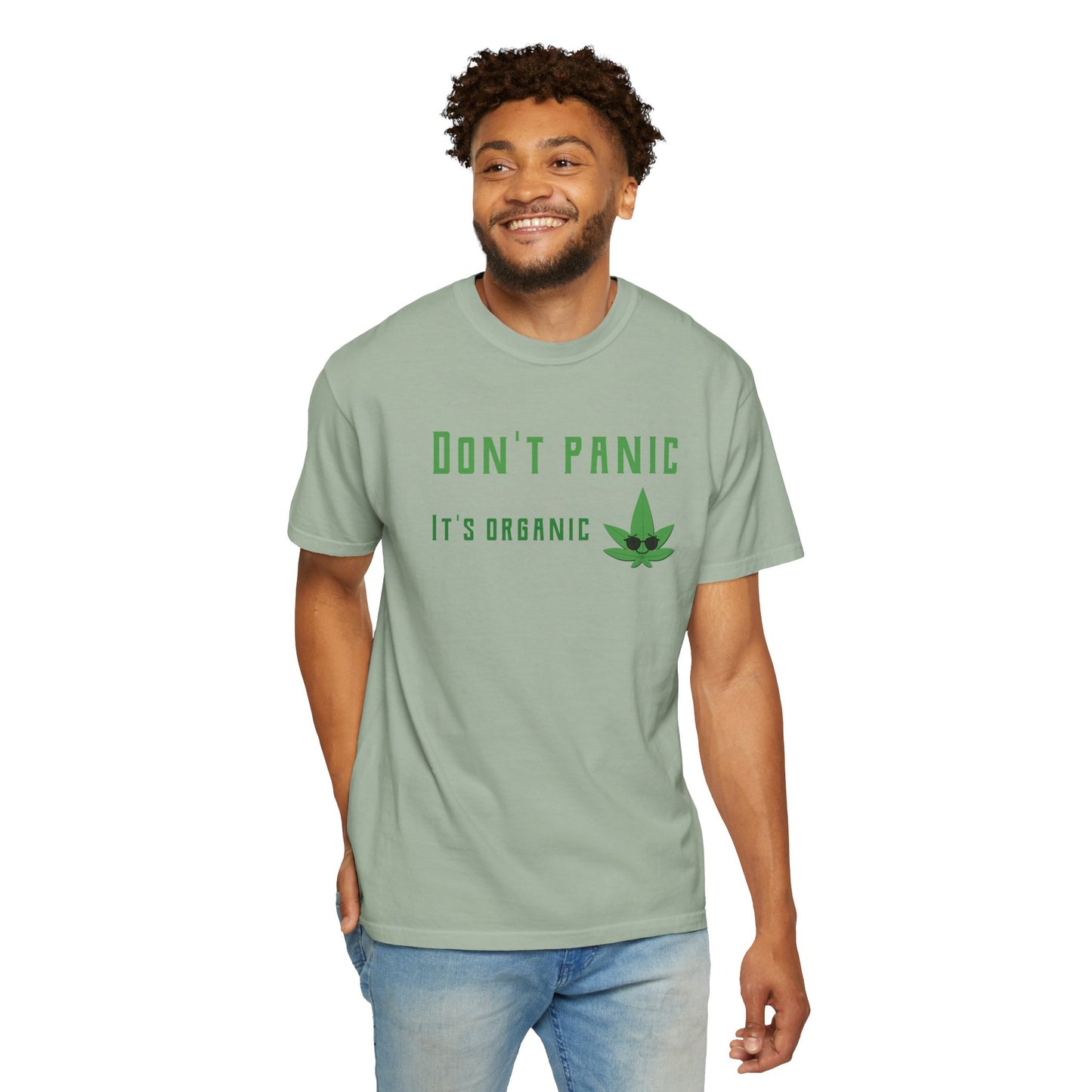 Don't Panic It's Organic T-Shirt — Funny Cannabis Leaf Tee