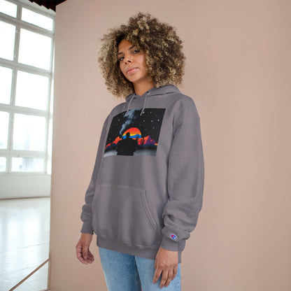 Retro Sunset Champion Hoodie, Cozy Pullover for Adventure Lovers, Gift for Fall, Unisex Hoodie, Vintage Vibe, Road Trip Essential
