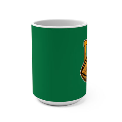 Game Day Football Mug – 15oz Green Tailgate Coffee Cup