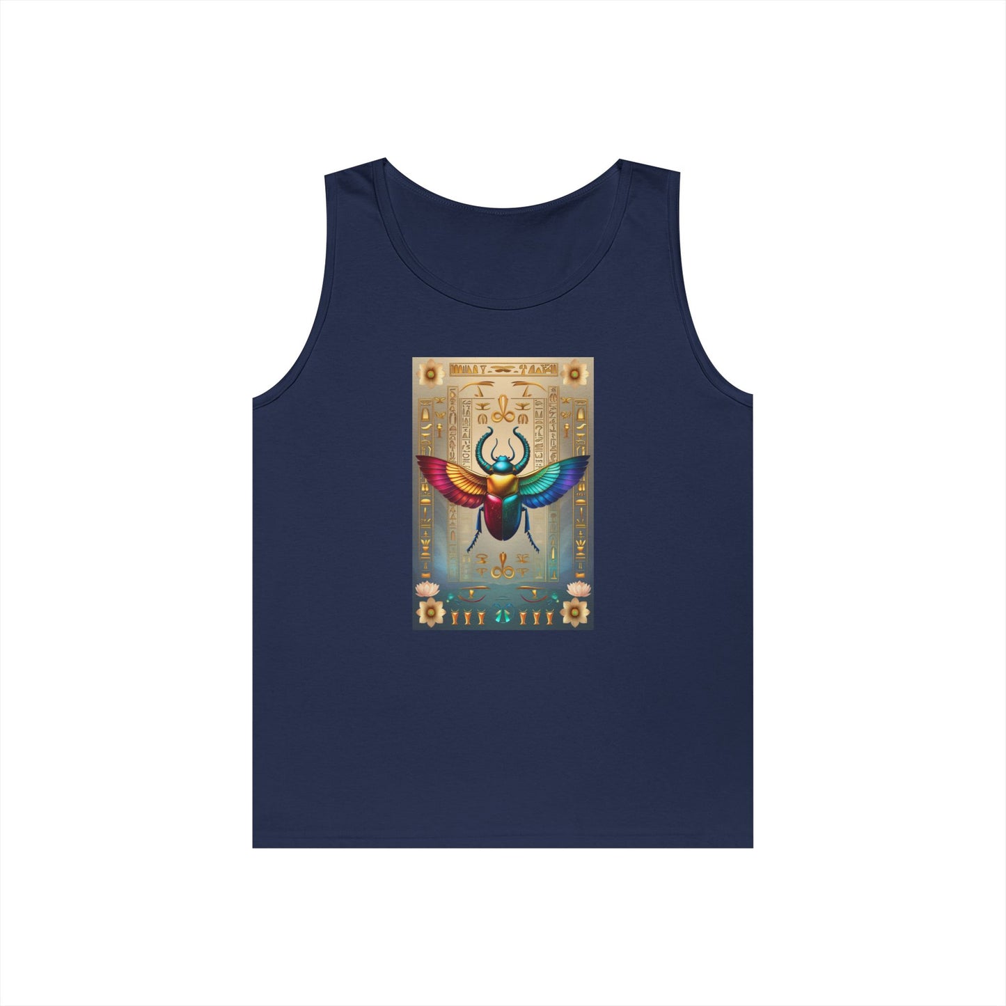 Vibrant Scarab Tank Top for Creatives, Unisex Fashion, Graphic Tees, Summer Wardrobe Essential, Unique Gift Idea