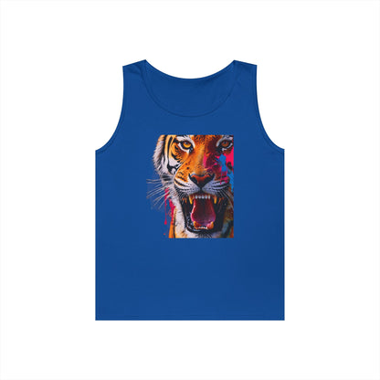 Bold Tiger Graphic Unisex Tank Top, Summer Attire, Animal Lover Gift, Fitness Shirt, Inspirational Apparel, Birthday Present