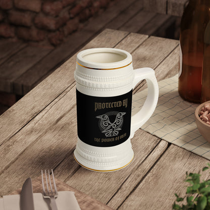 Viking Ceramic Beer Stein Mug — Vintage Crest Ale Glassware