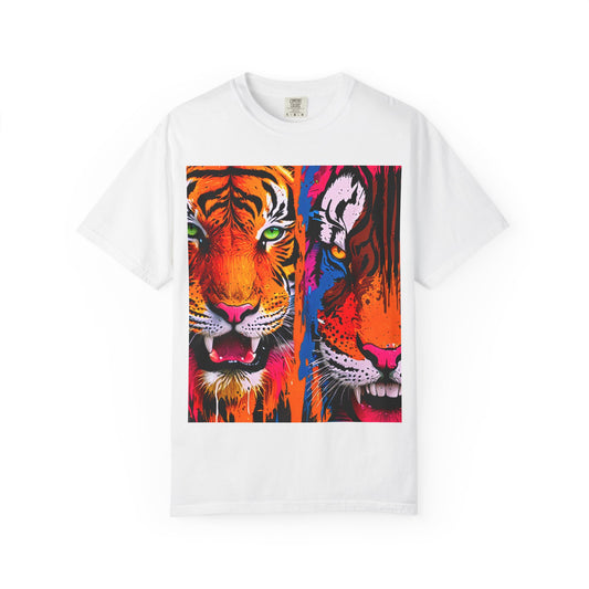 Vibrant Tiger Graphic Tee, Unisex T-shirt, Trendy Casual Wear, Wildlife Lover Gift, Summer Style, Festival Apparel