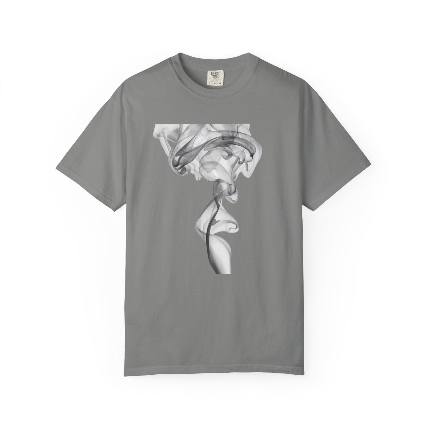 Smoke Art T-Shirt — Minimal Monochrome Smoke Print Tee
