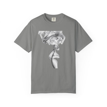 Smoke Art T-Shirt — Minimal Monochrome Smoke Print Tee