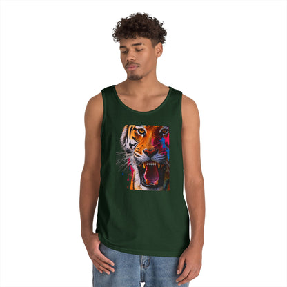 Bold Tiger Graphic Unisex Tank Top, Summer Attire, Animal Lover Gift, Fitness Shirt, Inspirational Apparel, Birthday Present