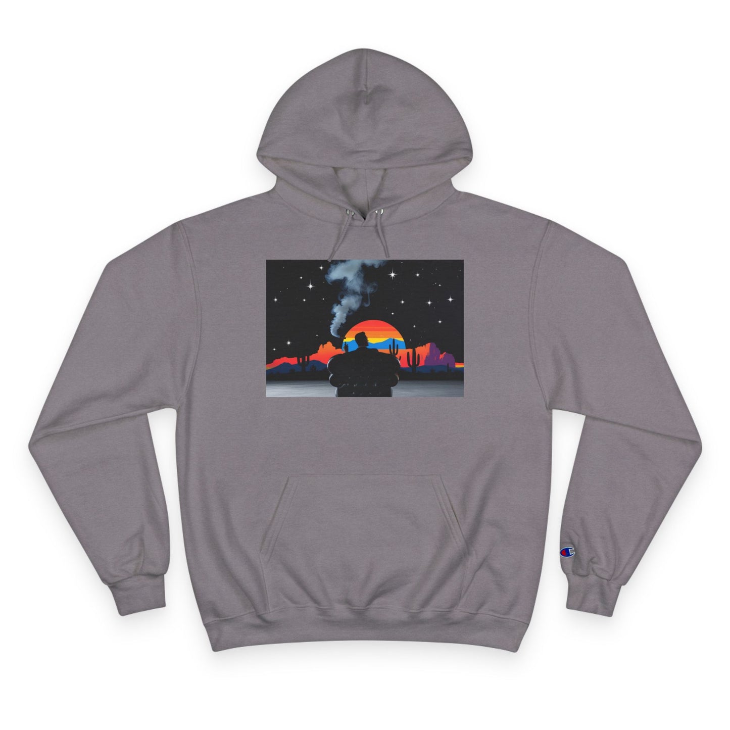 Retro Sunset Champion Hoodie, Cozy Pullover for Adventure Lovers, Gift for Fall, Unisex Hoodie, Vintage Vibe, Road Trip Essential