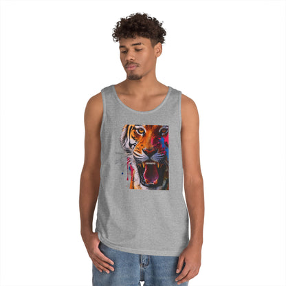 Bold Tiger Graphic Unisex Tank Top, Summer Attire, Animal Lover Gift, Fitness Shirt, Inspirational Apparel, Birthday Present