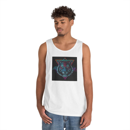 Geometric Tiger Graphic Tank Top, Stylish Unisex Tank, Summer Wear, Festival Fashion, Boho Chic Apparel