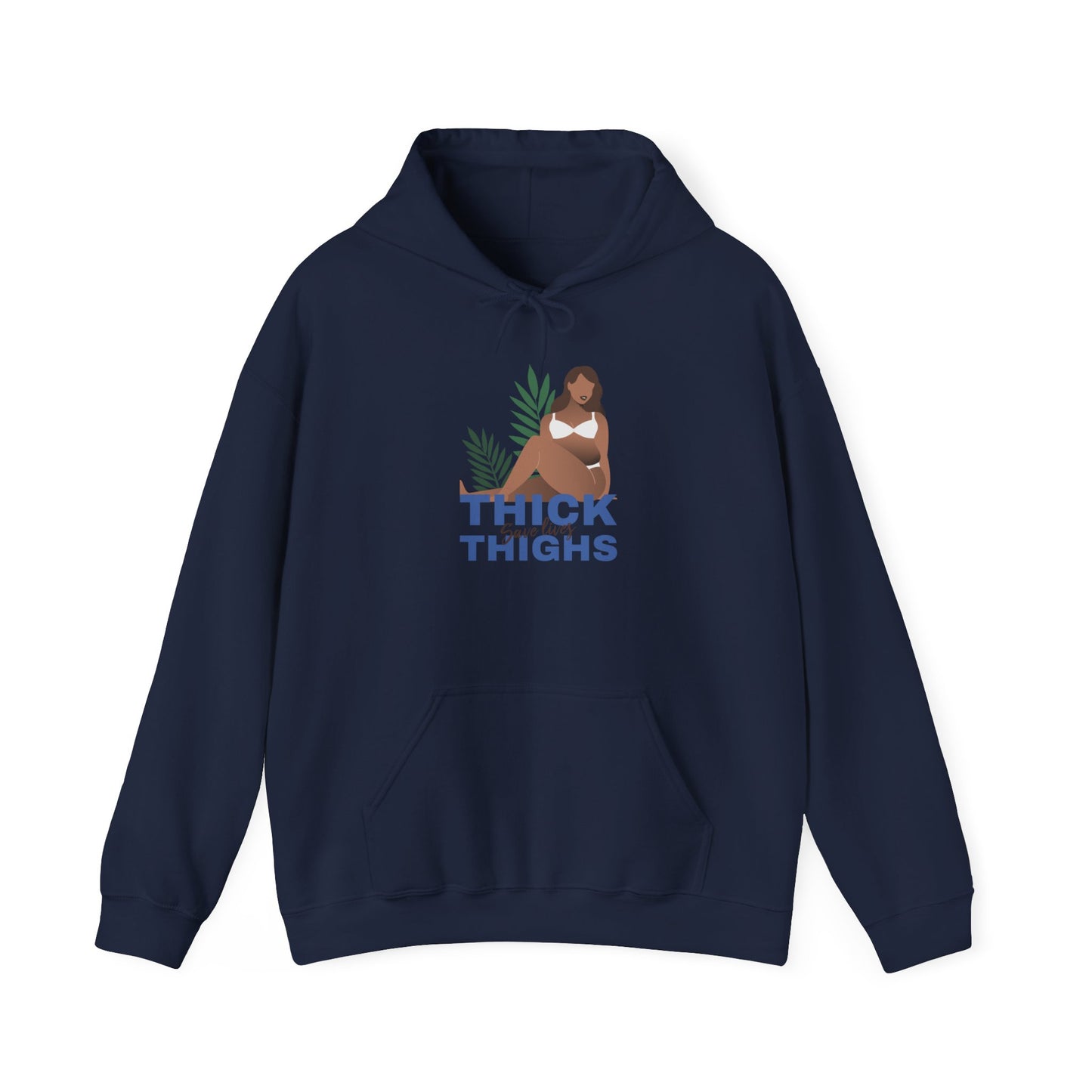 Thick Thighs Hoodie — Curvy Woman Graphic Pullover
