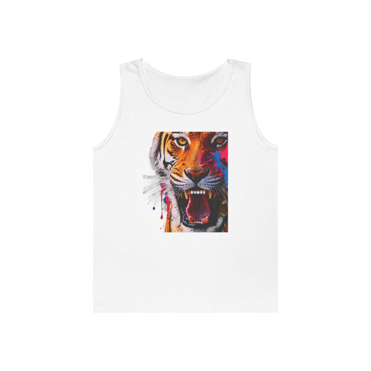 Bold Tiger Graphic Unisex Tank Top, Summer Attire, Animal Lover Gift, Fitness Shirt, Inspirational Apparel, Birthday Present