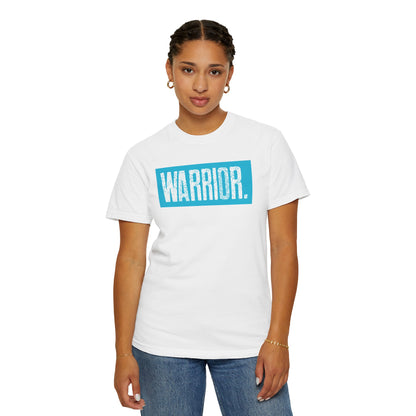 Warrior Graphic T-Shirt — Bold Blue Box Logo Tee