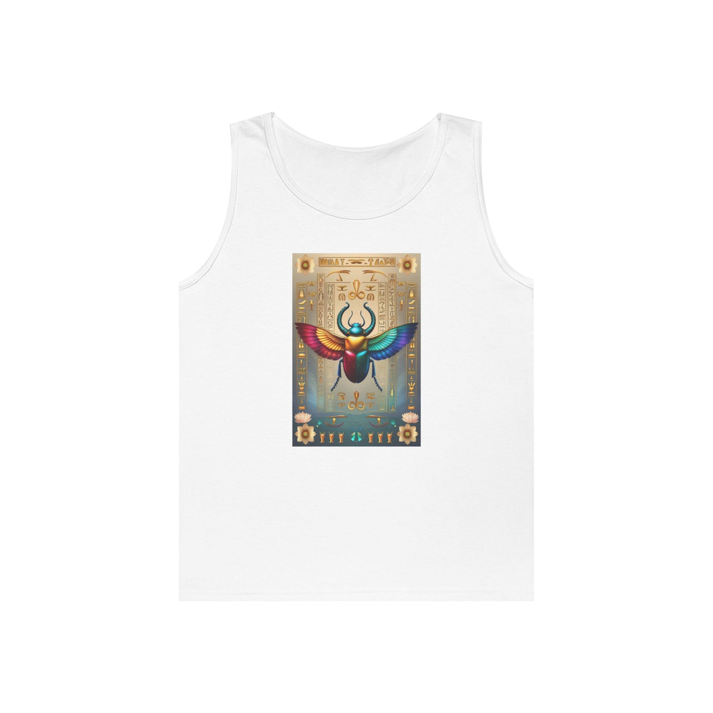 Vibrant Scarab Tank Top for Creatives, Unisex Fashion, Graphic Tees, Summer Wardrobe Essential, Unique Gift Idea