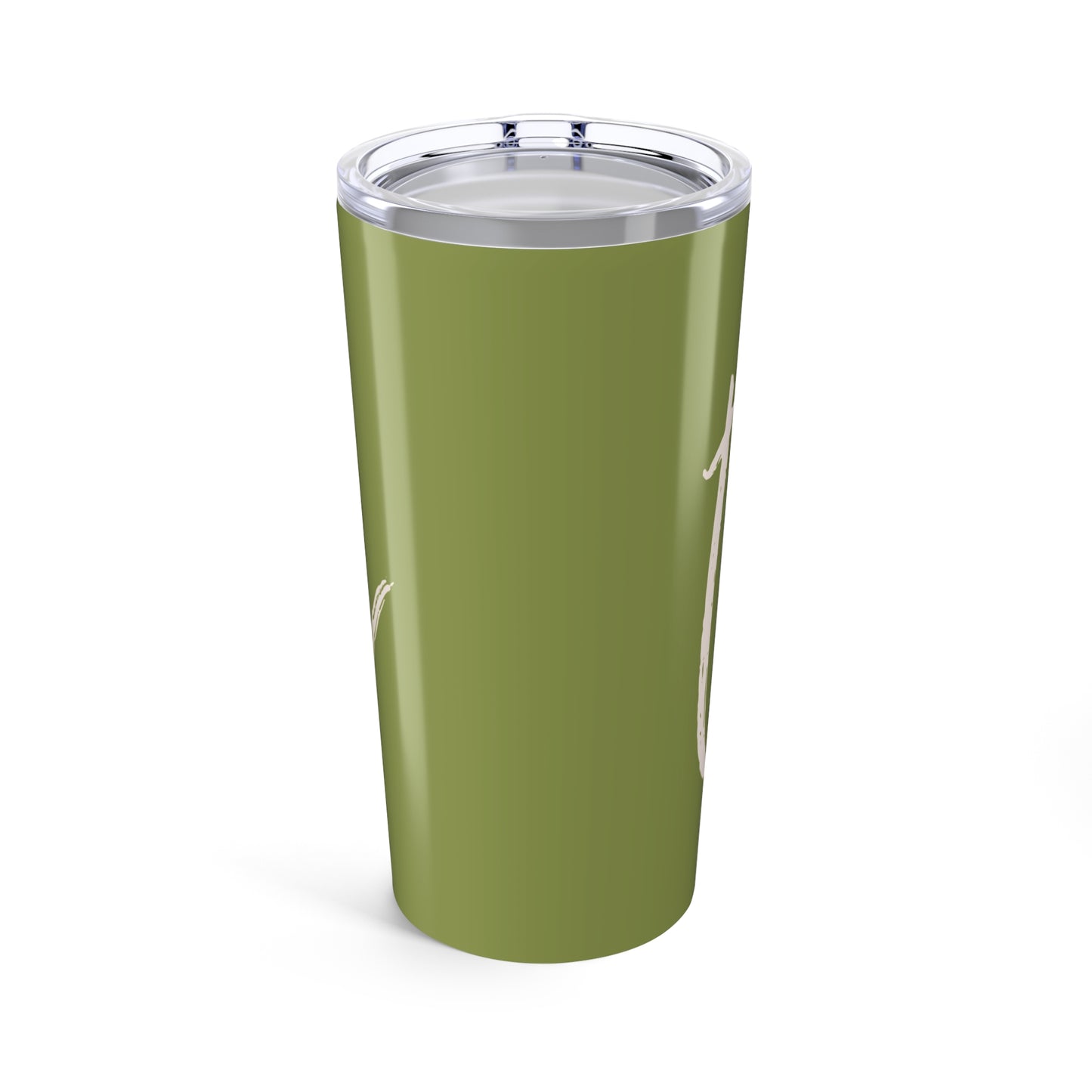 'The Fire Within' 20oz Tumbler — Olive Green Smoky Script Design