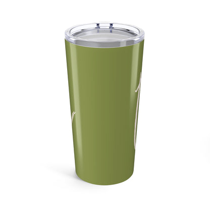 'The Fire Within' 20oz Tumbler — Olive Green Smoky Script Design