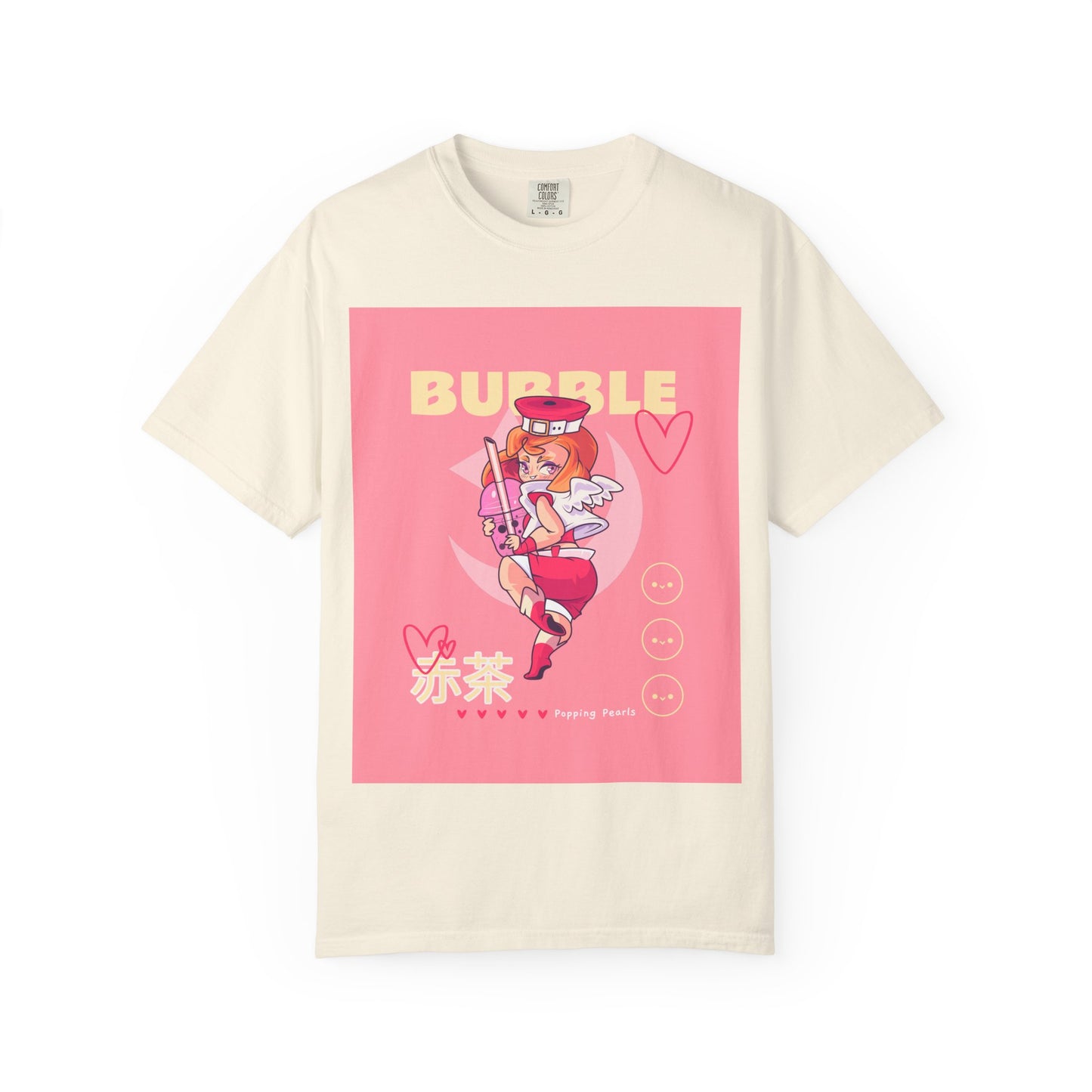 Bubble Tea Girl Anime T-Shirt — Kawaii Pink Graphic Tee
