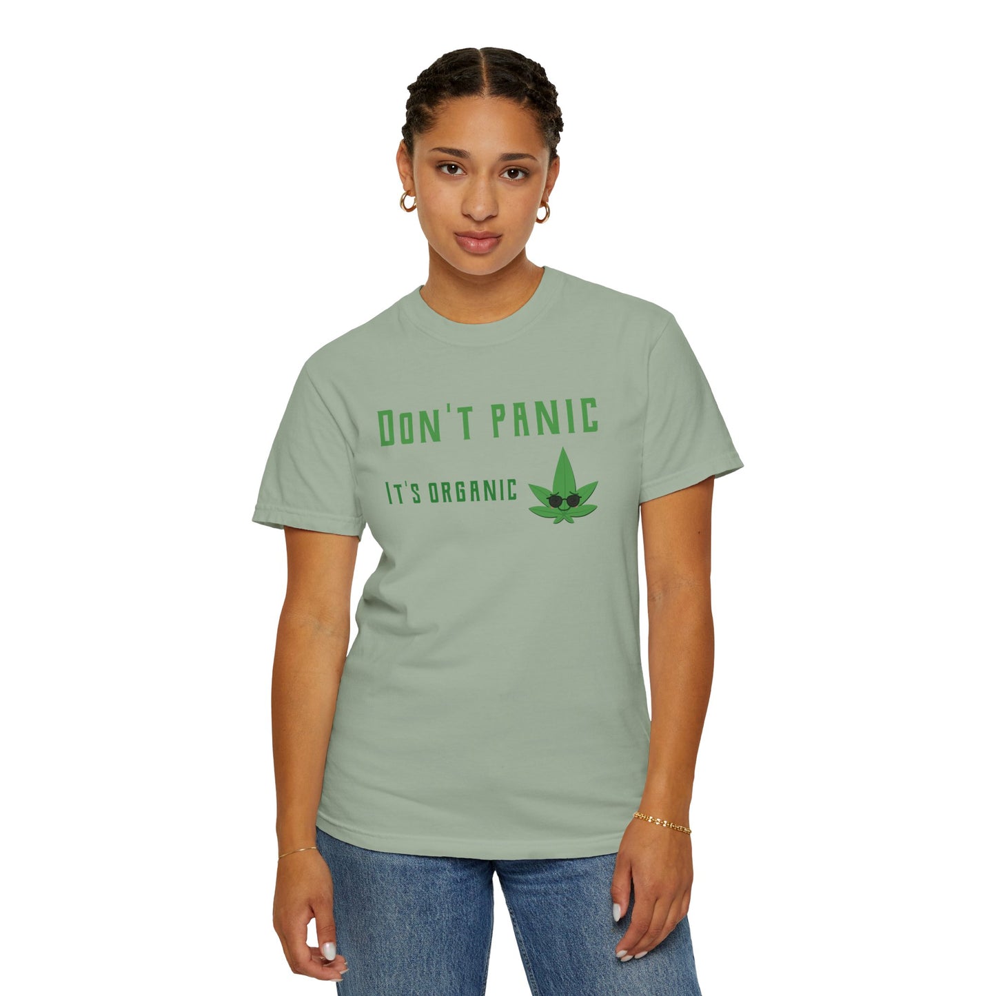 Don't Panic It's Organic T-Shirt — Funny Cannabis Leaf Tee