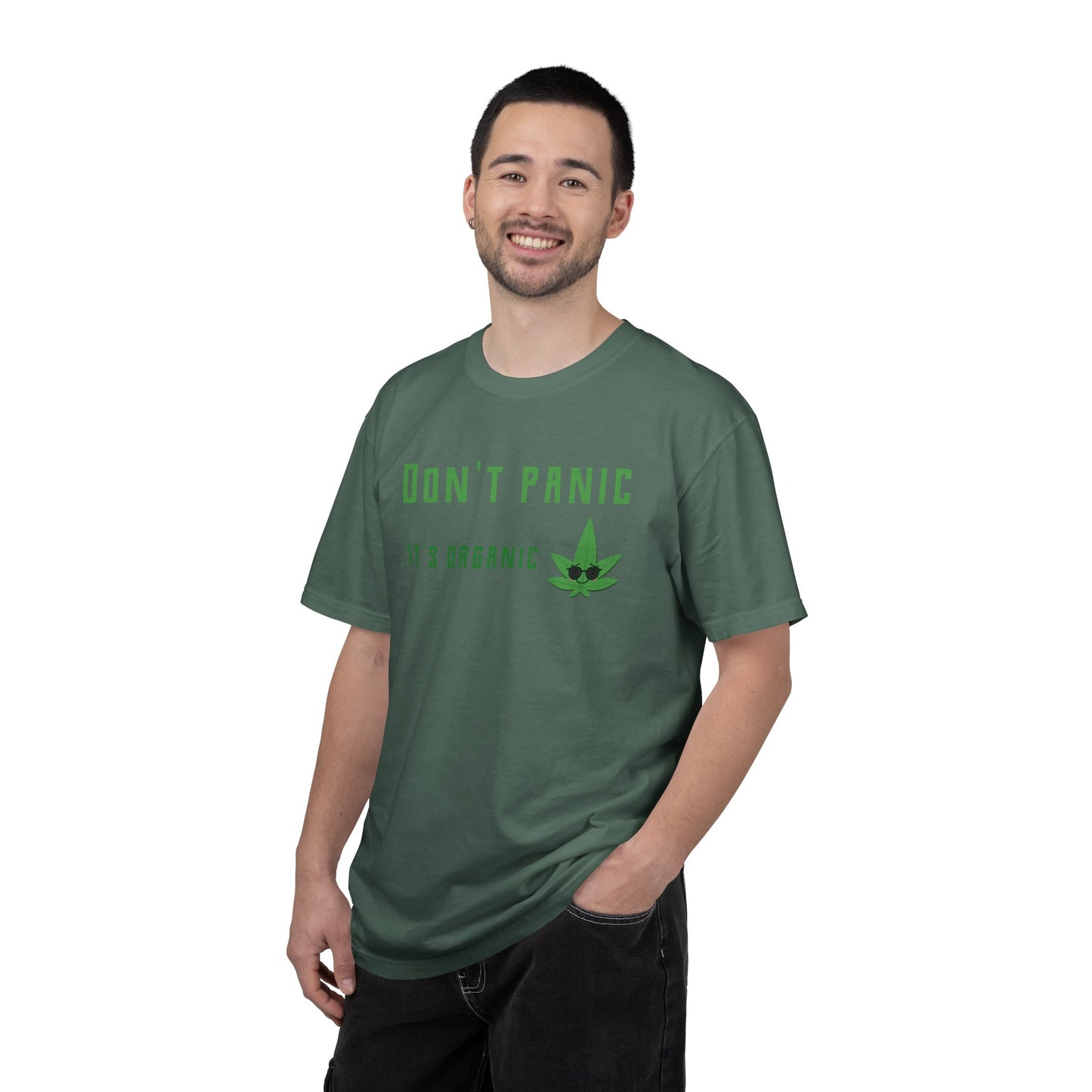Don't Panic It's Organic T-Shirt — Funny Cannabis Leaf Tee