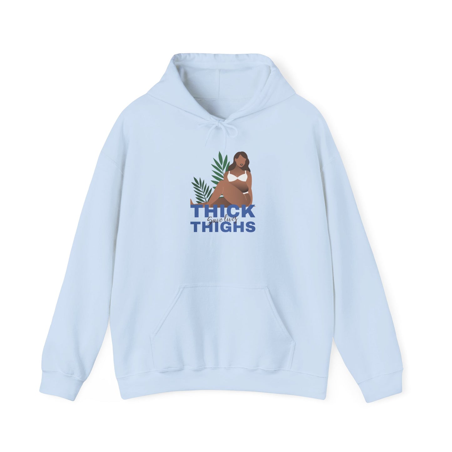 Thick Thighs Hoodie — Curvy Woman Graphic Pullover