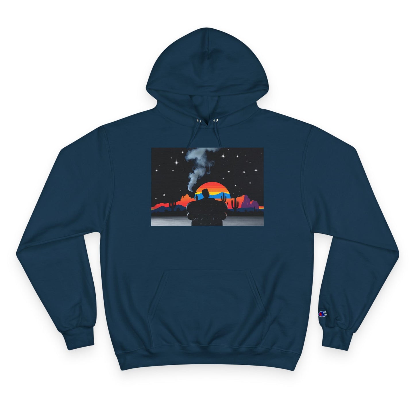 Retro Sunset Champion Hoodie, Cozy Pullover for Adventure Lovers, Gift for Fall, Unisex Hoodie, Vintage Vibe, Road Trip Essential