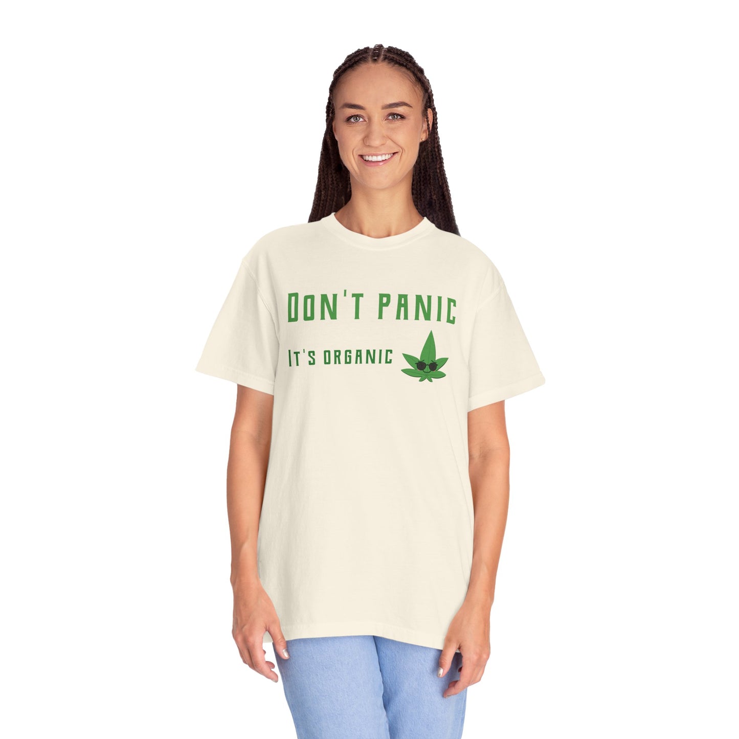 Don't Panic It's Organic T-Shirt — Funny Cannabis Leaf Tee