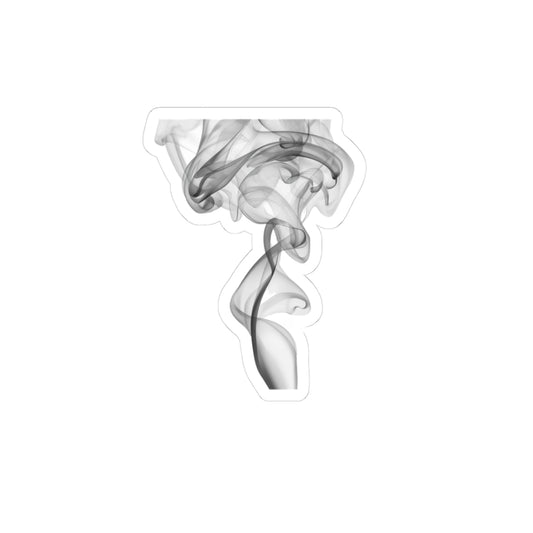 Smoke Swirl Kiss-Cut Sticker — Semi-Transparent Abstract Smoke Decal for Laptops, Water Bottles & Journals