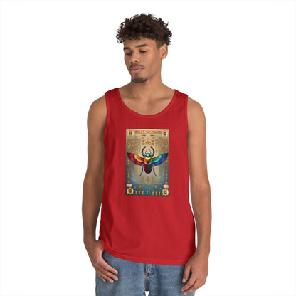 Vibrant Scarab Tank Top for Creatives, Unisex Fashion, Graphic Tees, Summer Wardrobe Essential, Unique Gift Idea