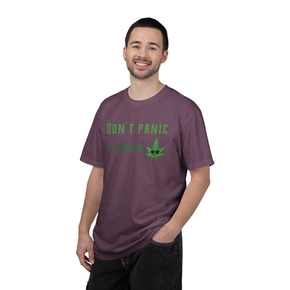Don't Panic It's Organic T-Shirt — Funny Cannabis Leaf Tee