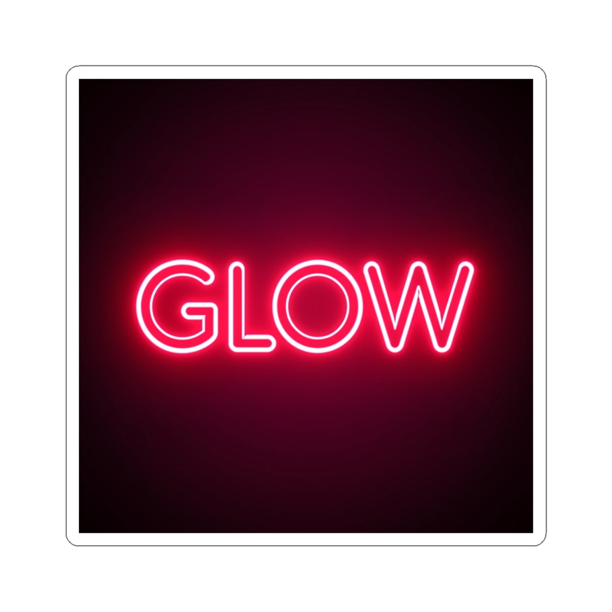 Glow Neon Sticker — Retro Pink Neon Kiss-Cut Decal for Laptops & Water Bottles