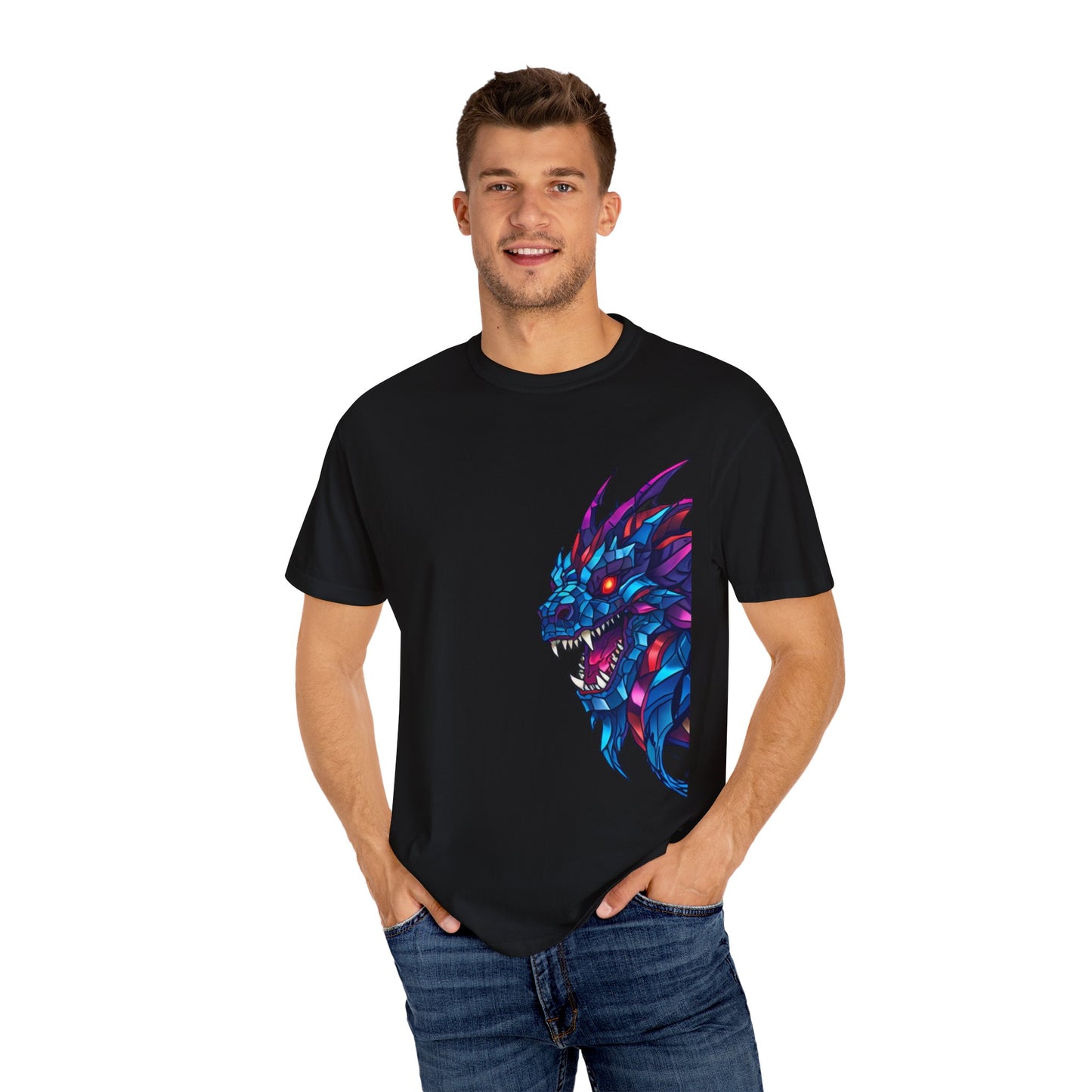 Vibrant Dragon Graphic T-Shirt, Unisex Apparel, Casual Wear, Gift for Gamers, Festival Fashion, Anime Enthusiasts