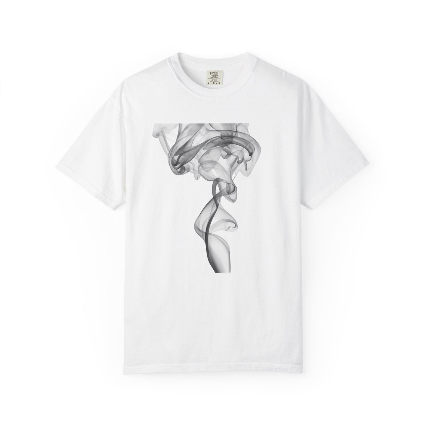 Smoke Art T-Shirt — Minimal Monochrome Smoke Print Tee
