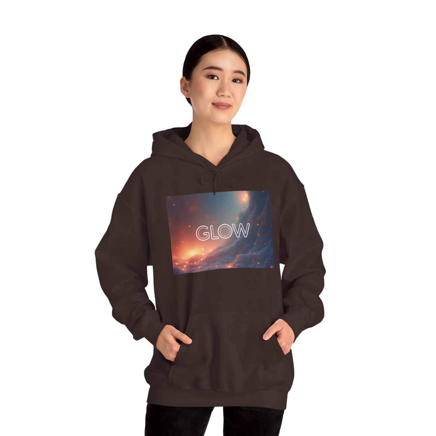 Glow Space Hoodie — Cosmic Typography Pullover